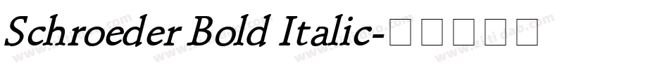 Schroeder Bold Italic字体转换